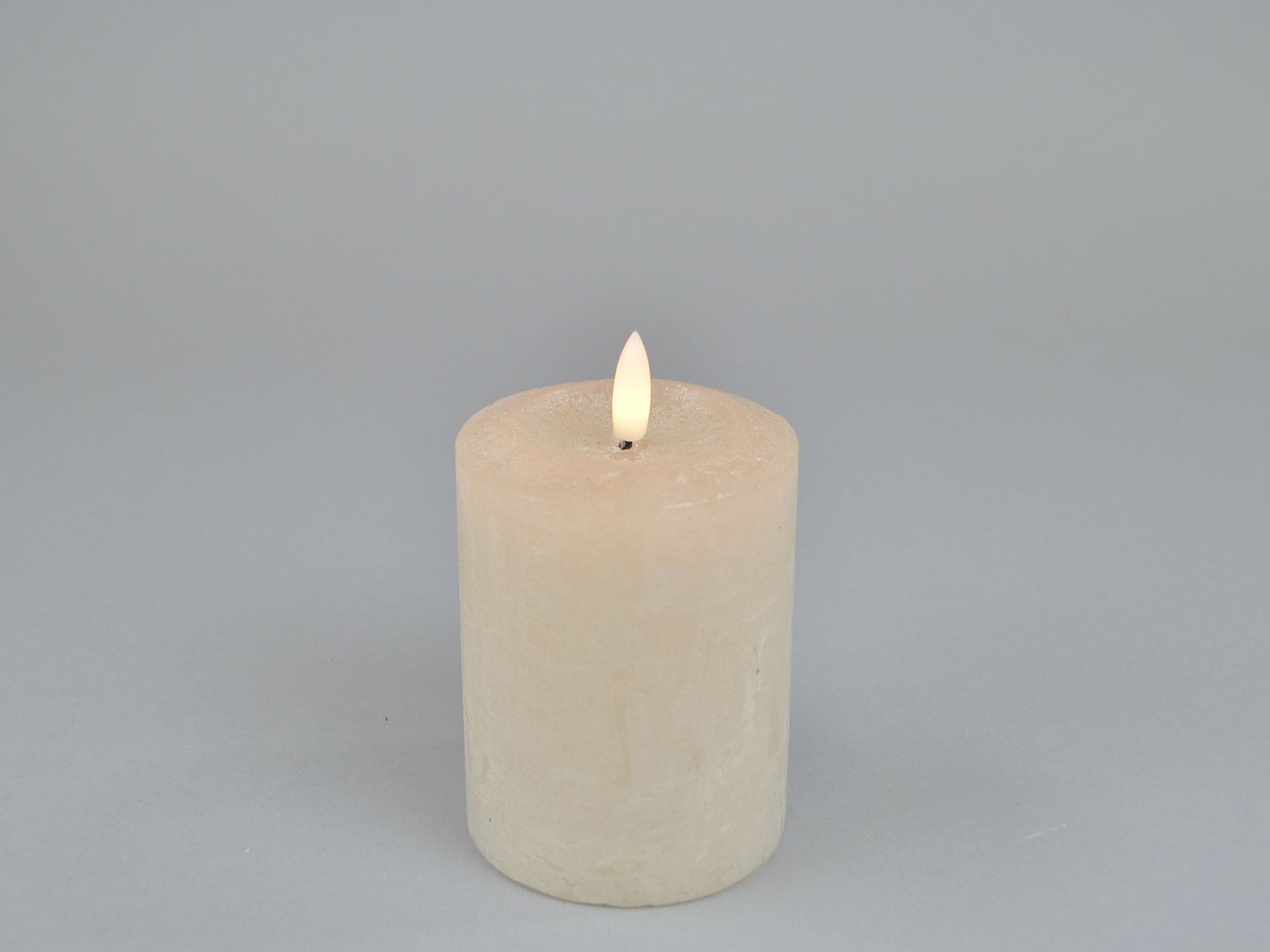LED-bloklys D7,6xH10cm, beige