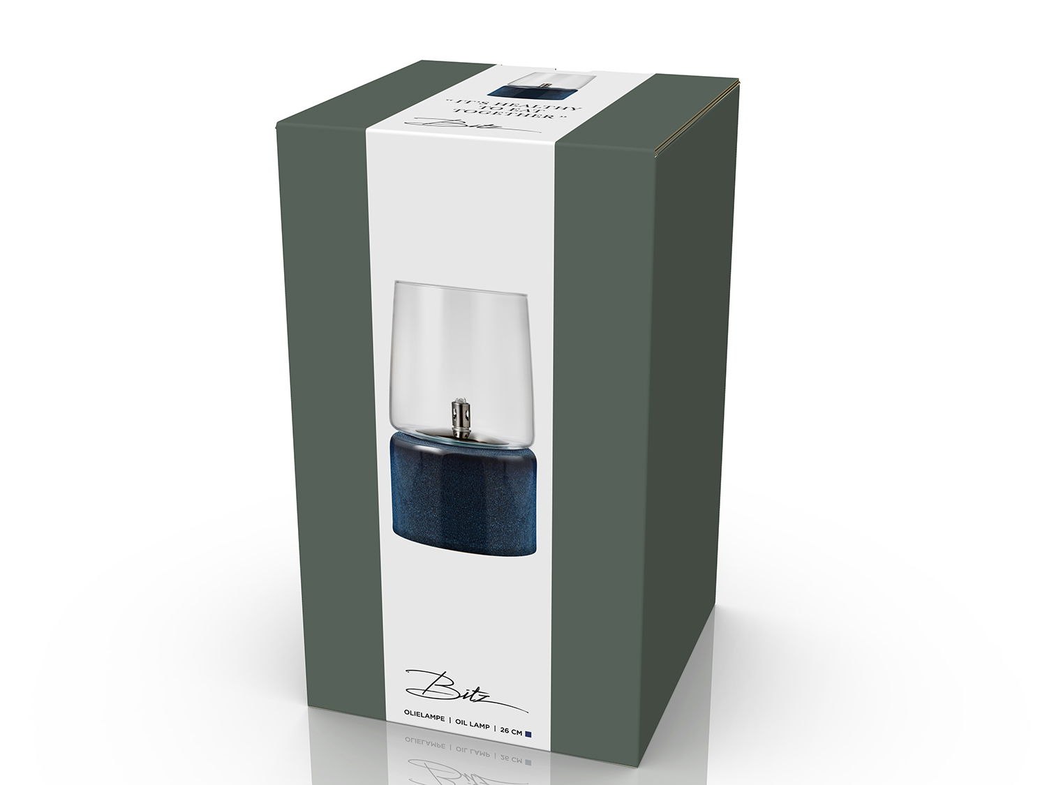 Olielampe Gastro Dia. 15 x 26 cm Blå Stentøj/Stål/Glas