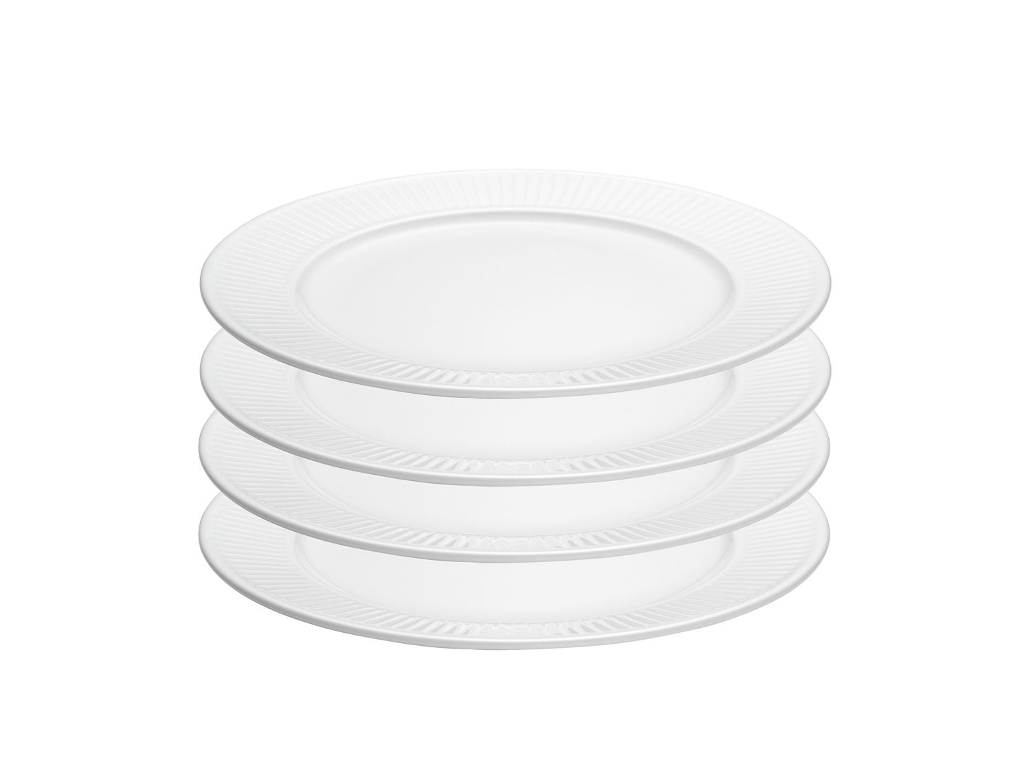 Pillivuyt Plissé Tallerken flad 28 cm 4 stk. Hvid