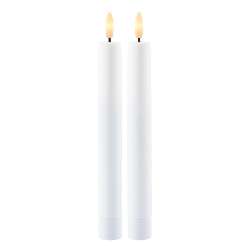 Sille Genopladelig Krone 2 Stk. sæt, Hvid Ø2x20cm