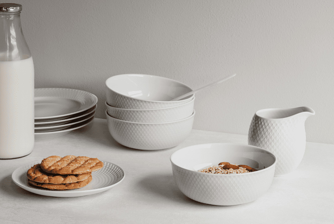 Rhombe Skål Ø15,5 cm hvid