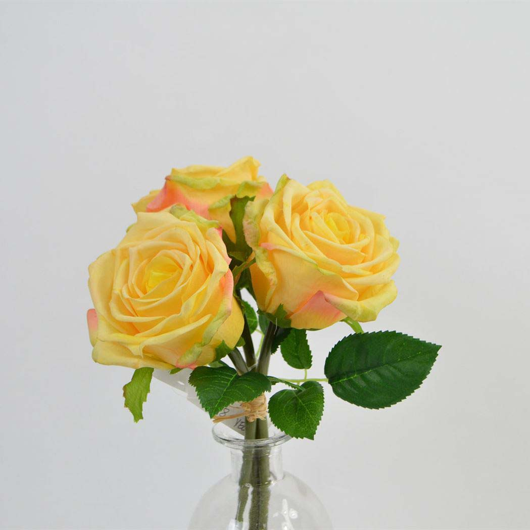Rose bundle, natural touch, 3 stk., 29 cm, yellow Rose bundle, natural touch, 3 stk., 29 cm, yellow