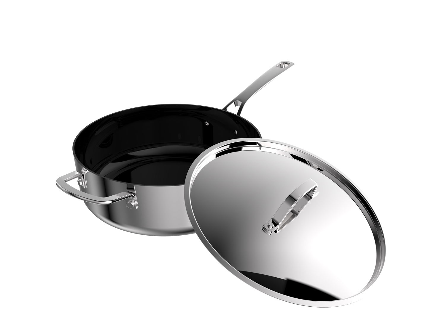 Pillivuyt Gourmet Divette Sauterpande keramisk non-stick 26 cm, Silver metalic