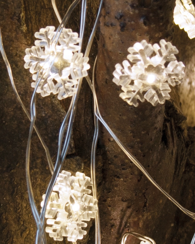 Nynne Snefnug, 40 Lys med timer, Klar/Sølv Nynne Snefnug, 40 Lys med timer, Klar/Sølv