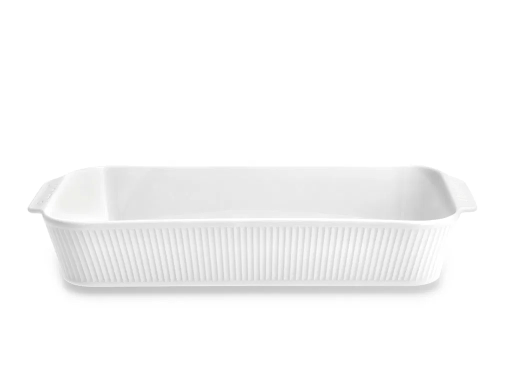 Pillivuyt Plissé Fad dybt 38 x 21 x 6 cm Hvid