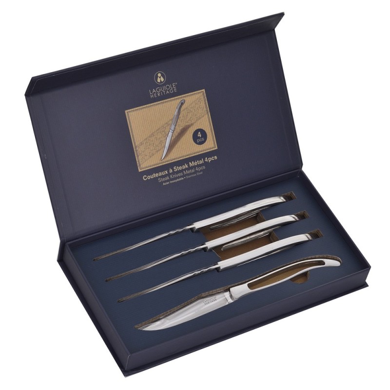 Laguiole Herit Metal Steakknive 4 stk