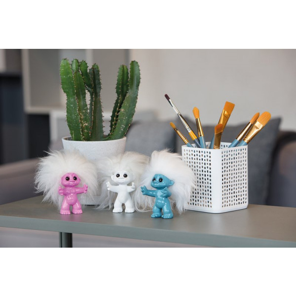 Lykketrold, Mat hvid/ hvidt hår 12 cm* Lykketrold, Mat hvid/ hvidt hår 12 cm*