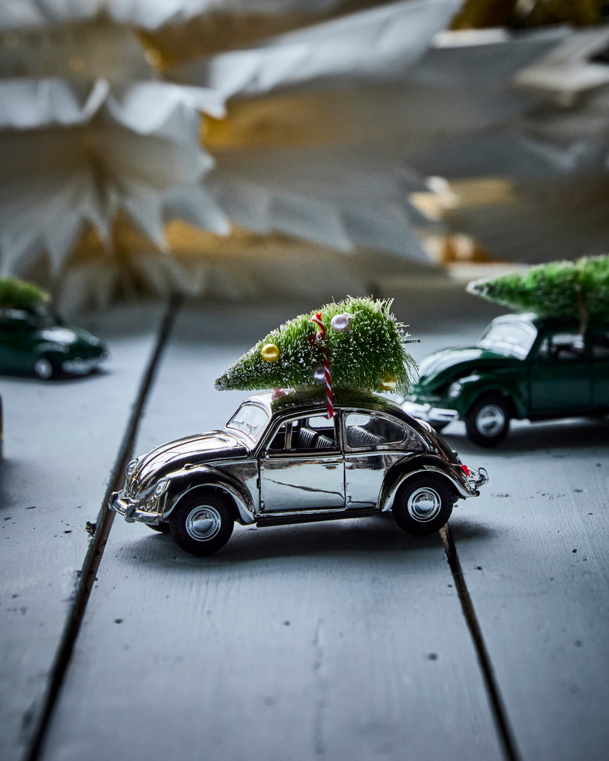 Dekoration, Xmas car, Sølv Dekoration, Xmas car, Sølv