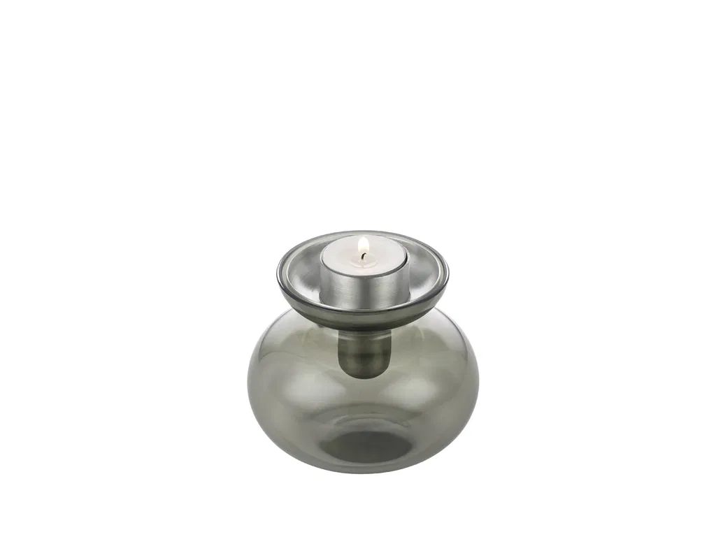 Zone Denmark Vase/Lysestage Inu 11 x 10 cm Røget Grå/Stål Zone Denmark Vase/Lysestage Inu 11 x 10 cm Røget Grå/Stål