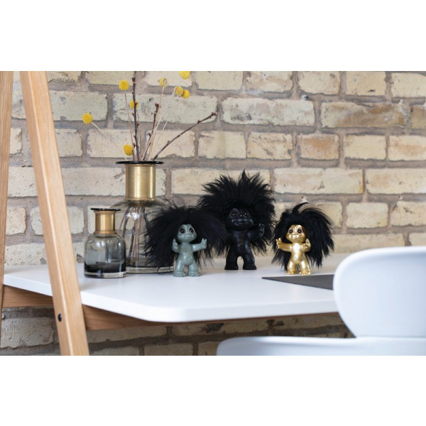 Lykketrold, mat sort/sort hår, 12 cm* Lykketrold, mat sort/sort hår, 12 cm*