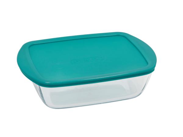 Pyrex Cook&Store Fad rektangulært med låg 28 x 20 x 8 cm Klar