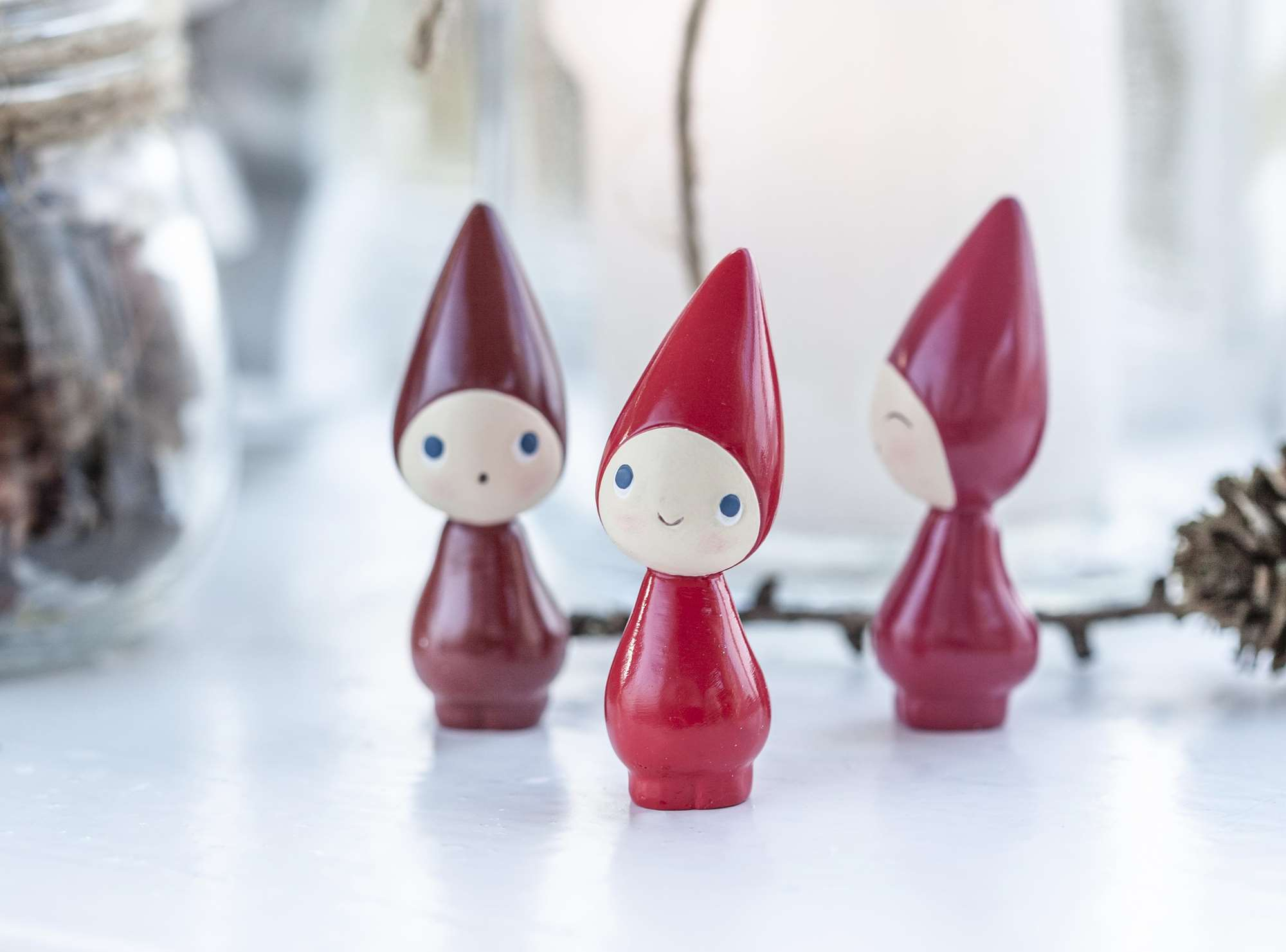 Peggy strawberry/raspberry/cherry 3 stk H 6 cm Peggy strawberry/raspberry/cherry 3 stk H 6 cm