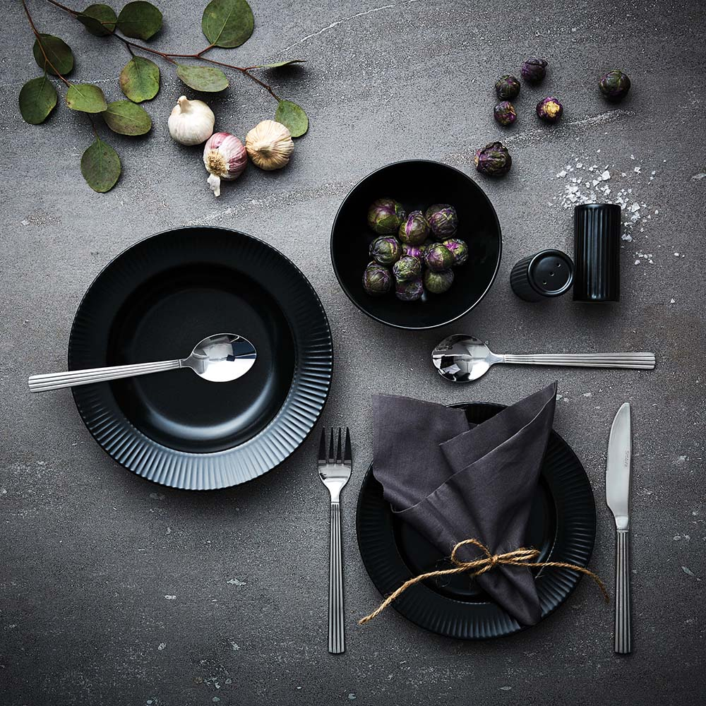 Groovy - frokost tallerken, stentøj, sort, 21 cm