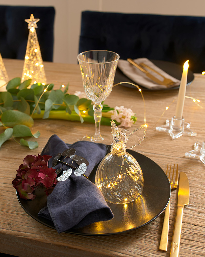 Romantic Træ, 11,5 cm, hvid/klar, sæt á 2 stk.*