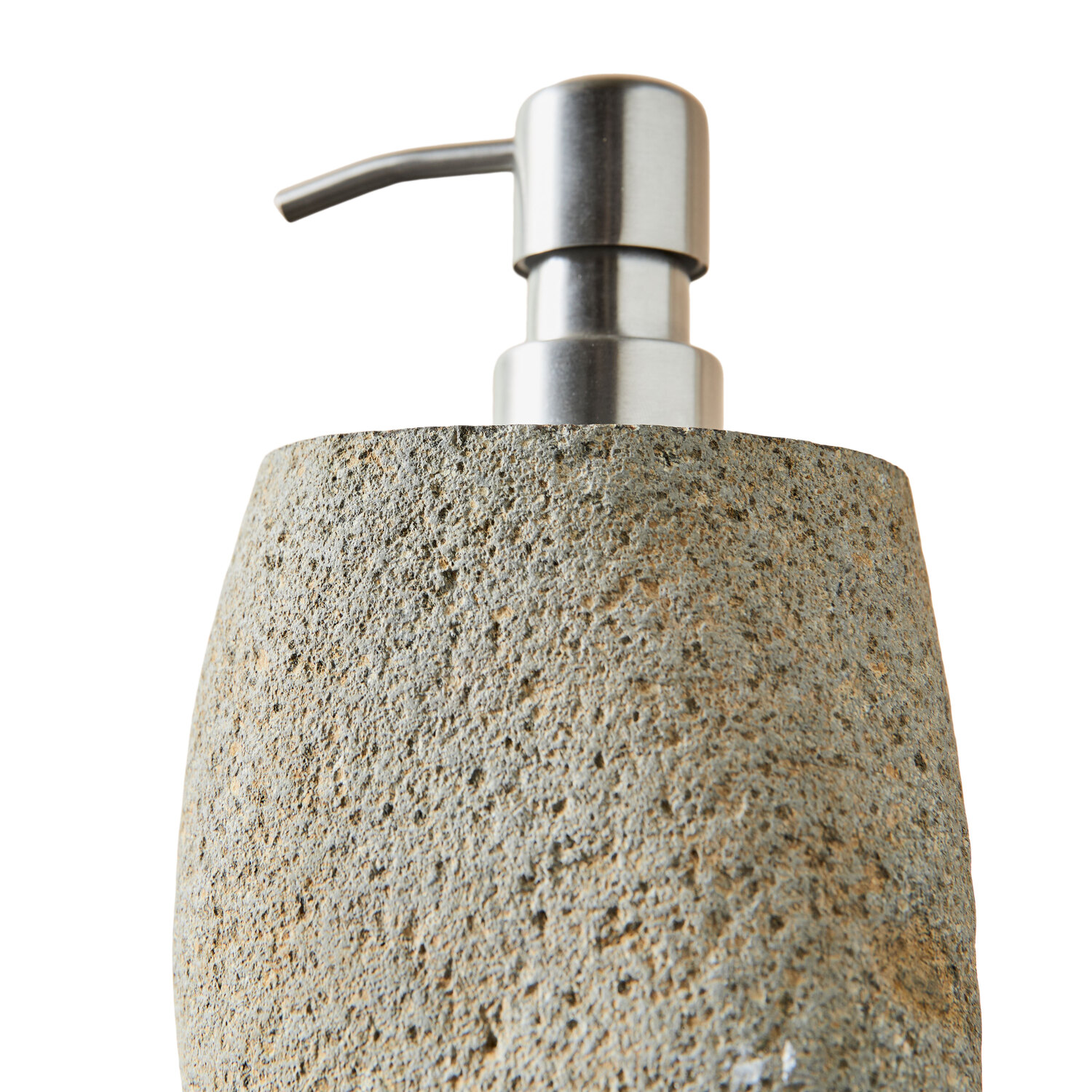 Valley Sæbedispenser - Grå/Natur, Ø11xH12 cm - Flodsten - Grå/Natur