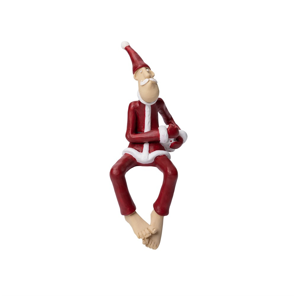 Santa Ove med gave H 12cm Santa Ove med gave H 12cm