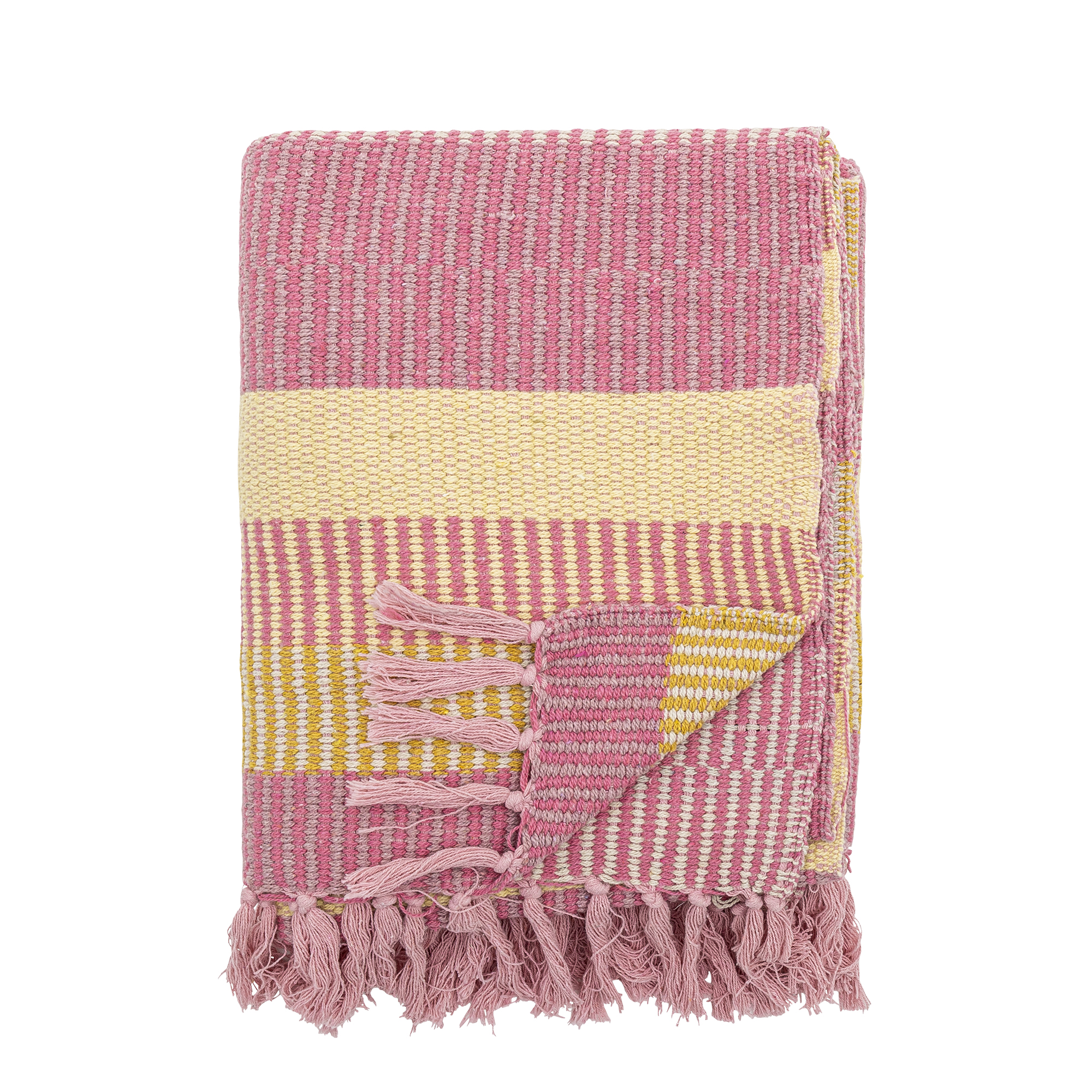 Isnel Plaid, Pink, Genanvendt Bomuld, L160xB130 cm