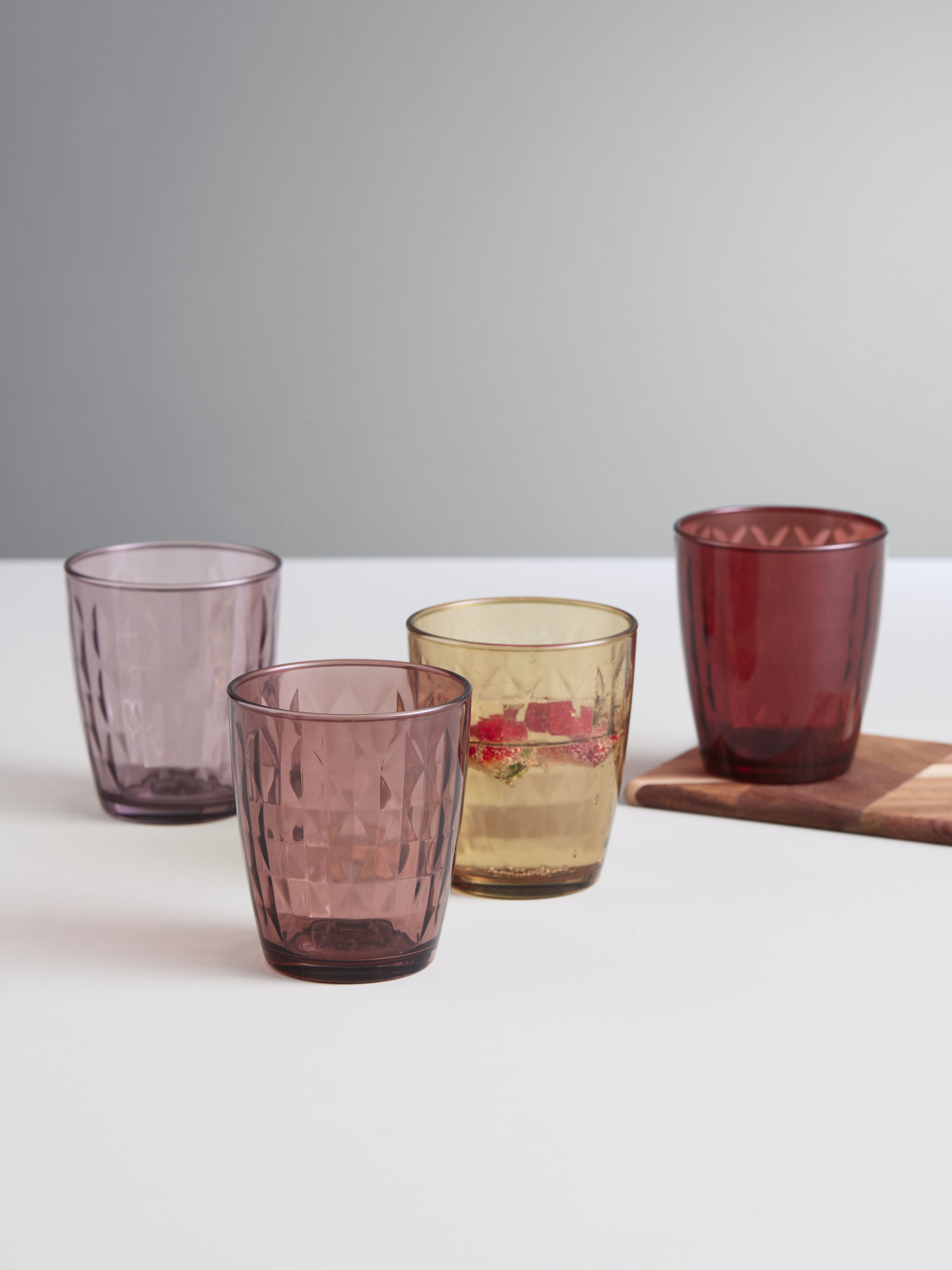 Mosaic - drikkeglas farvede 4 stk. rød mix Mosaic - drikkeglas farvede 4 stk. rød mix