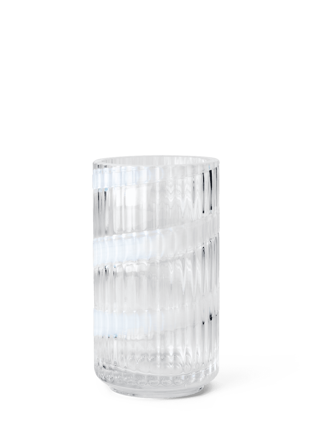 Lyngby Vase H15.5 cm swirl hvid mundblæst glas
