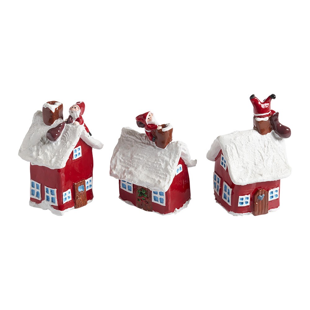 Tomtesson huse, 3 stk, H.5-5,8 cm