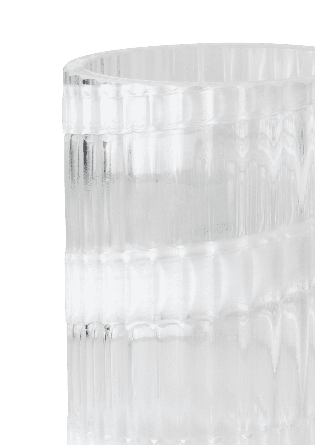 Lyngby Vase H15.5 cm swirl hvid mundblæst glas