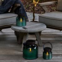 Sirius Aston Solar Krukke, Ø12xH12cm, Grøn/Sort/Brun