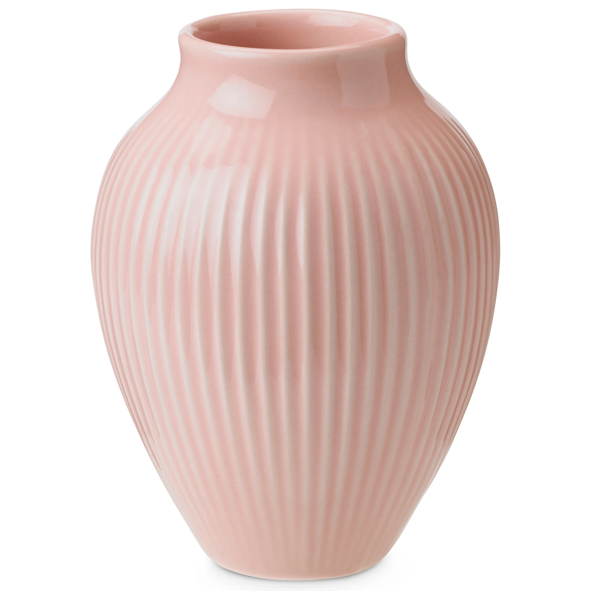 Knabstrup, vase, riller rosa, 12,5 cm*