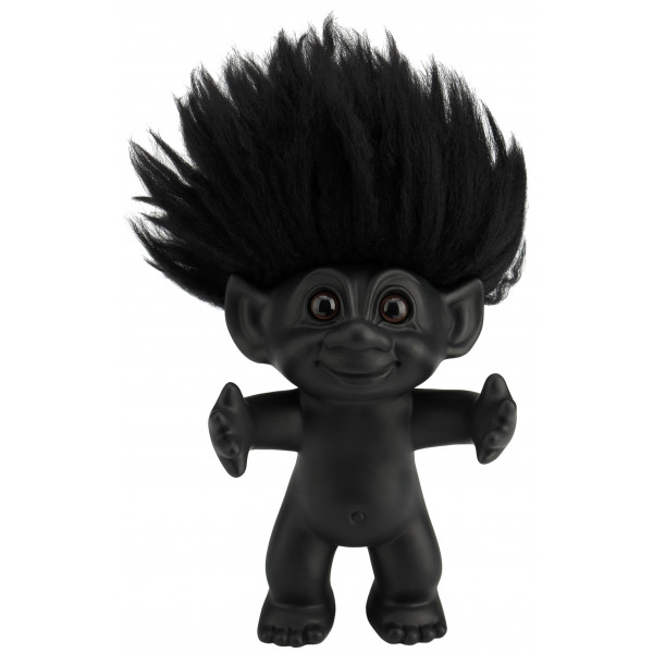 Lykketrold, mat sort/sort hår, 12 cm* Lykketrold, mat sort/sort hår, 12 cm*