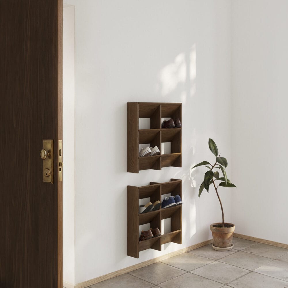 Fold Hylde, L56,8xD12xH60 cm - 100% Massiv Eg