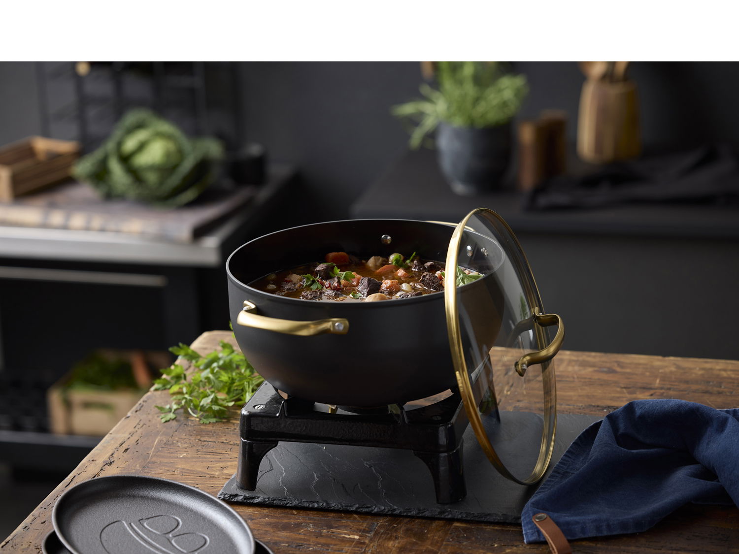 HOLM Brasserie Stegegryde Dia 30 x 13,5 cm 8 liter Sort