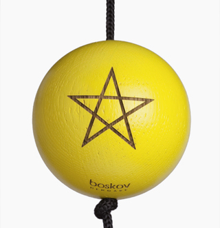 Starball yellow - malet egetræ m. gravering