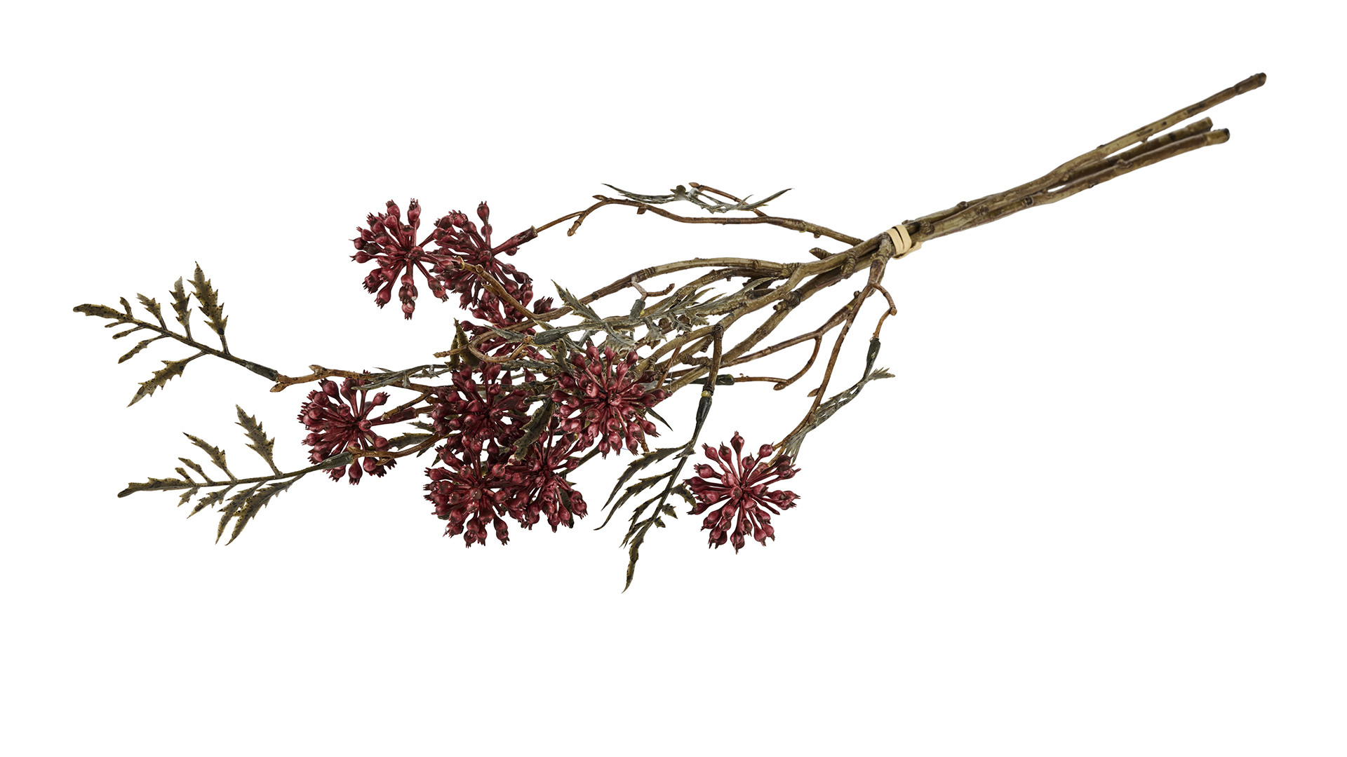 Silkeblomst Bær/bladgren 3 stk. 55 cm Grøn/Bordeaux