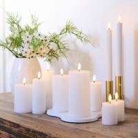 Sirius Smilla Genopladelig Bloklys 10/12,5/15 cm 3 stk sæt Hvid