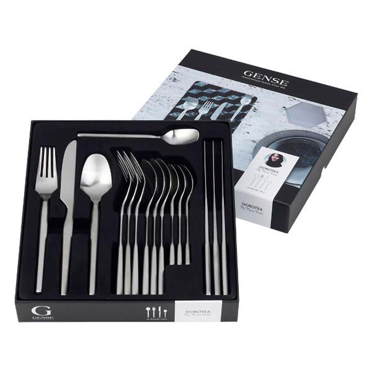 Gense Dorotea Bestiksæt 16 dele Mat stål Gense Dorotea Bestiksæt 16 dele Mat stål