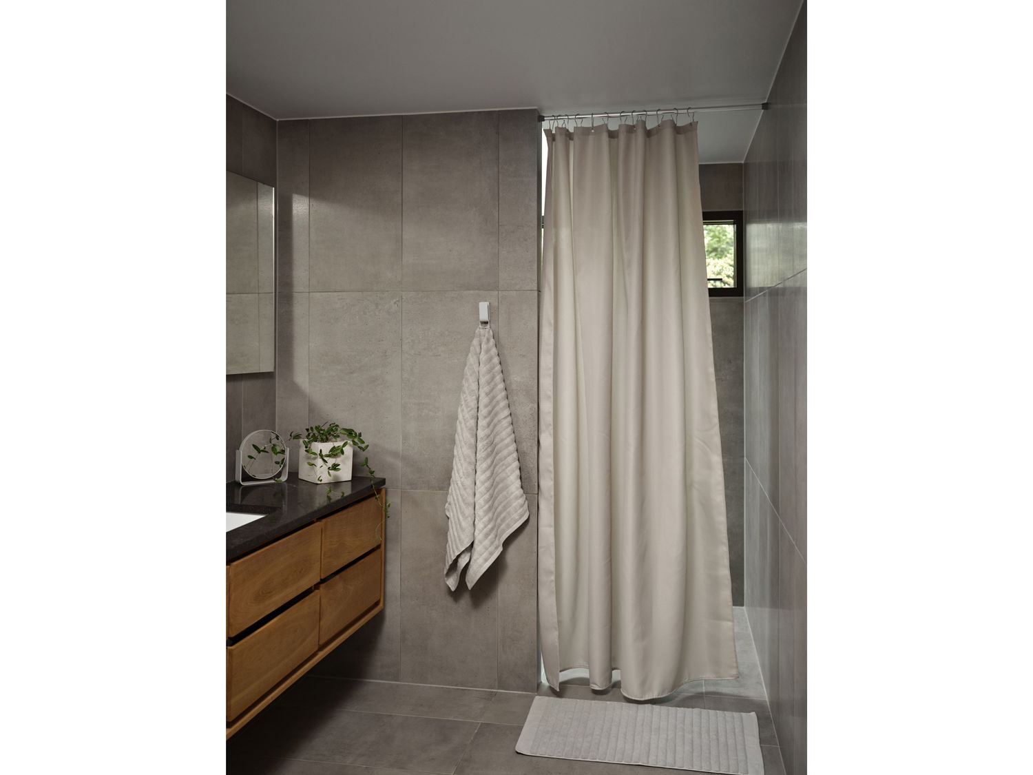 Zone Lux Badeforhæng 180x200 cm Soft Grey