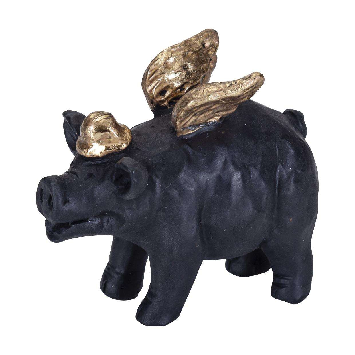 Gris med vinger sort H 5,5cm* Gris med vinger sort H 5,5cm*