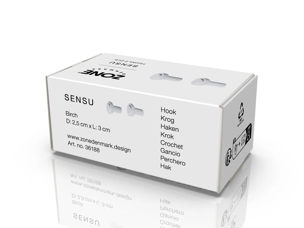 Zone Krog Sensu 2,5 x 3 cm 2 stk. Hvid Birk