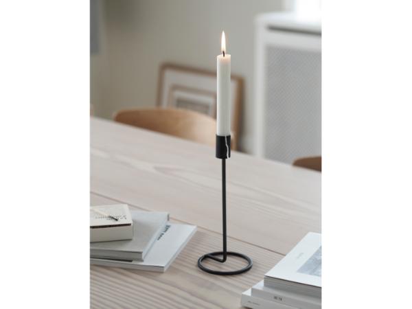 Villa Collection Lysestage 23cm Dia10cm Sort Metal