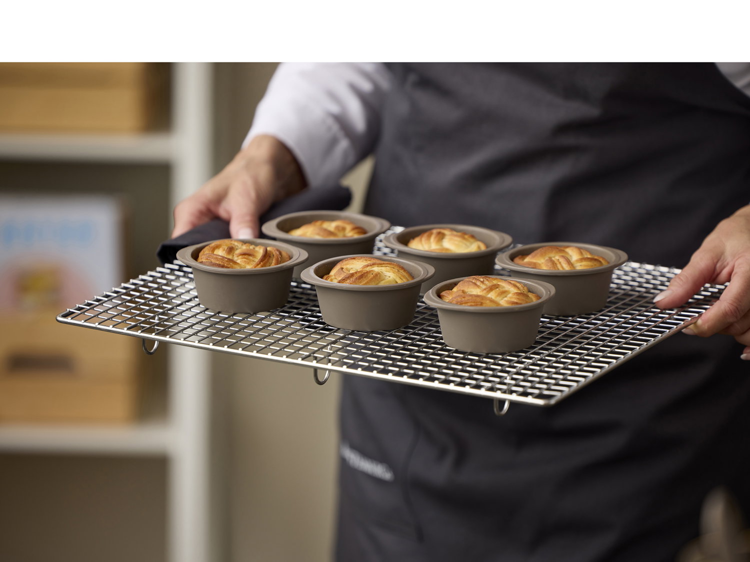 Cupcake-/Kanelsnegleform 6 stk. Latte