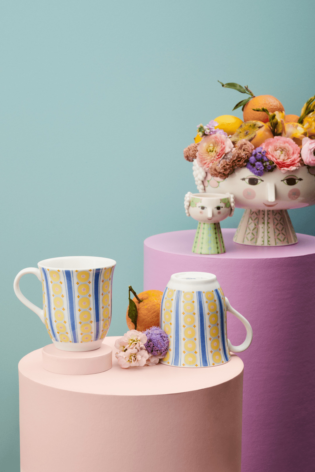 Eva Krus med hank 35 cl blå 2 stk. Eva Krus med hank 35 cl blå 2 stk.