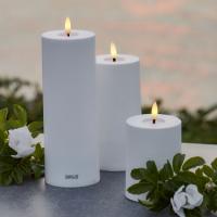 Sirius Sille Solar 3 stk. sæt,Ø7,5xH10/15/20cm, Hvid