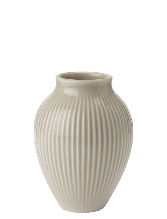Knabstrup vase H 12.5 cm ripple sand*
