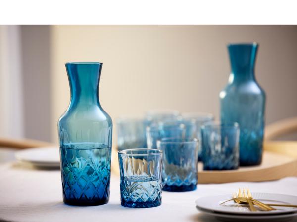 Lyngby Glas Sorrento Vandkaraffel 1 liter Blå