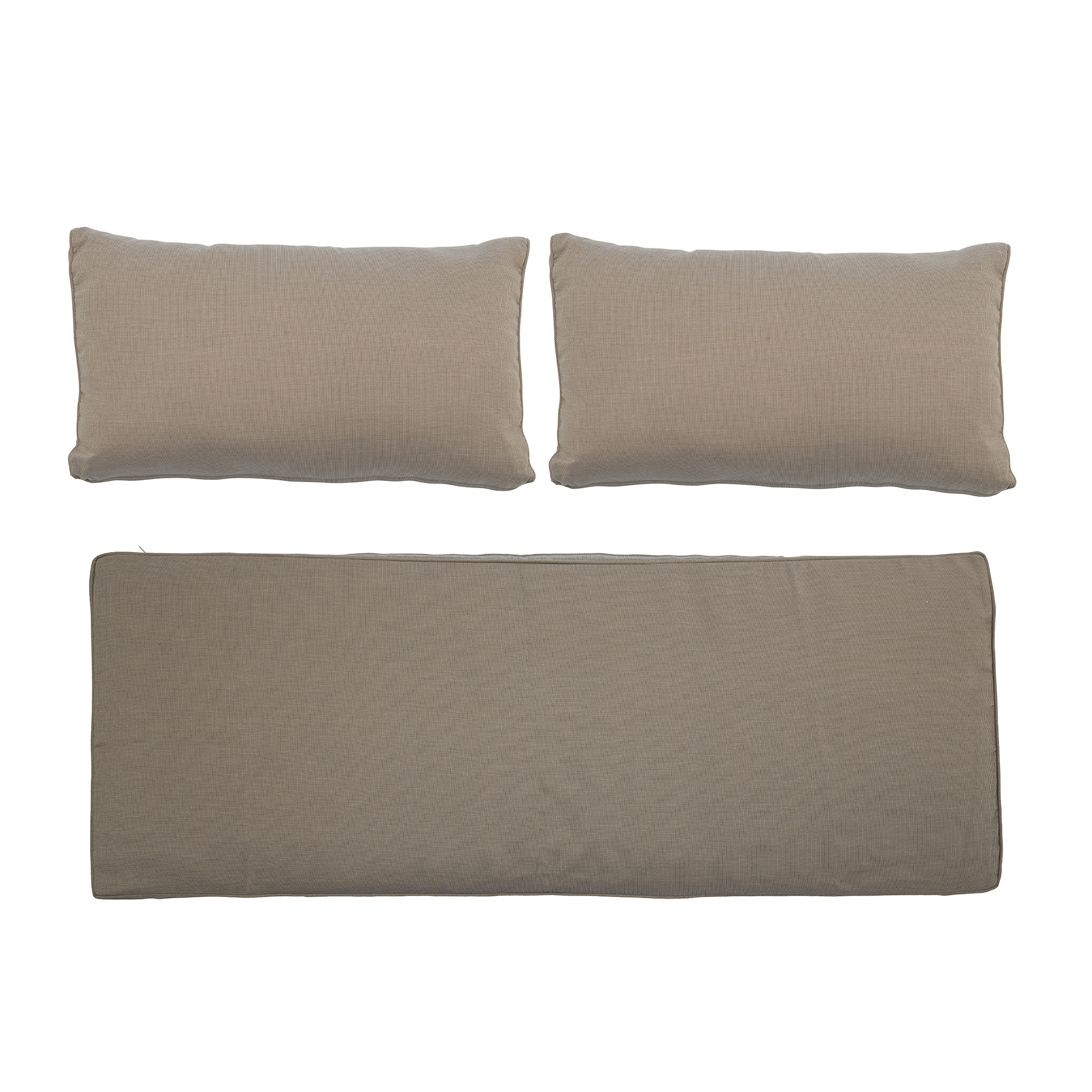 Mundo Pudebetræk (Uden fyld), Brun, Polyester, L154xH8xB57/L75XH45xB9 cm, 3 dele *